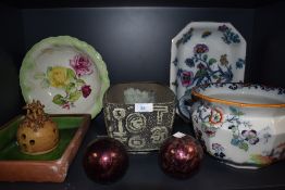 A selection of ceramics including Losol ware serving dish and Masons