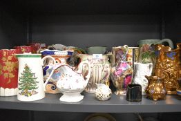 A selection of various water and milk jugs including Ironstone and Woods Indian Tree also