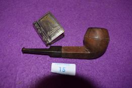 A vintage vesta case a tourist keepsake for Blackpool and similar tobacco smokers pipe