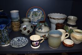 A good selection of modern and later studio pottery including Killarney Rossmore and Ullrich