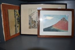 Two Chinese prints and accompanying book by the Faber Gallery for oriental art