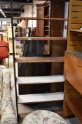 A rustic open shelf unit, approx. W107cm H192cm