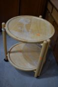 A folding beech wood tea or similar trolley