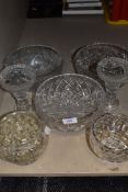 A mixed lot of glass including rose bowls, fruit bowls and more.