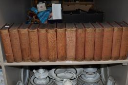 A vintage Charles Dickens library of books.