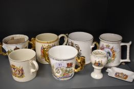 A collection of vintage and retro coronation ware.