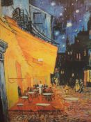 A print, after Van Gogh, Cafe Terrace, Place Du Forum, 79 x 59cm, framed and glazed