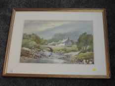 A watercolour, Keith Burtonshaw, Grange in Borrowdale, signed, 35 x 53cm, framed and glazed