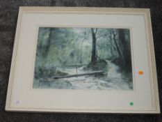 A watercolour, Dorothy Lockwood, The Crossing, signed and attributed verso, 37 x 50cm, framed and