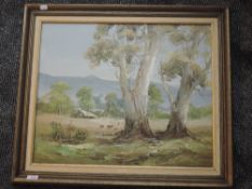 An oil painting, M Schmitt, rural landscape, 50 x 60cm, signed, framed