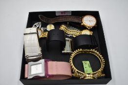 Eight assorted wrist watches including Espirit, Dior, DMQ, Azur etc