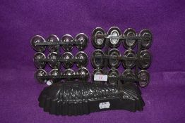 A selection of chocolate and similar food moulds including nut and fish design