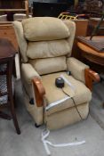 A vintage electric recliner easy chair