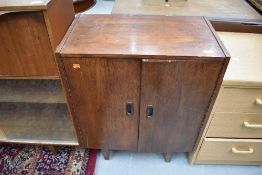 A vintage G Plan or similary stylised record or music cabinet , approx. W61cm H76cm