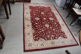 A Belgian fireside rug, approx. 135 x 200cm, labelled Mastercraft