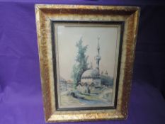 A WW1 framed Watercolour, Looking from the Royal Pavilion Hospital for Indian soldiers during WW1,