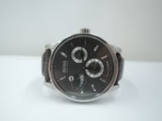 A gent's automatic wrist watch by Hugo Boss no: HB.82.1.14.2173 having baton numeral dial with three