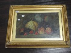 An oil painting, F Chaplin, still life, 29 x 44cm, plus frame and glazed