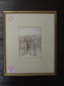 A watercolour, WRB, Fareham Castle, monogrammed, 16 x 12cm, plus frame and glazed