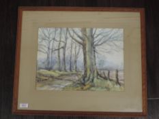 A watercolour, Wheeler, woodland track, signed, 27 x 37cm, plus frame and glazed