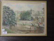 A watercolour, H W Speight, Kendal townscape, signed and dated, 1963, 23 x 32cm, plus frame and