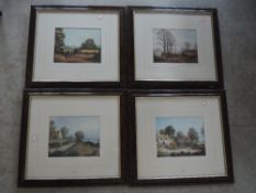 A pair of prints, after Vincent Selby, countryside scenes, 19 x 29cm, plus frame and glazed, and a