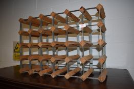 A twenty four bottle wine rack