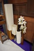 A selection of modern lamps and vases