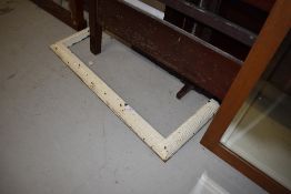 A vintage painted cast fire fender, internal dimensions approx. 72 x 30cm