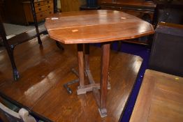 A craftsman made drop leaf occasional table, width approx. 53cm