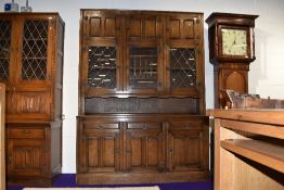 A Priory or Old Charm style dresser, part glazed, width approx. 150cm