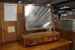 A Victorian toilet mirror having under drawers