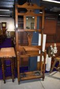 A late Victorian oak hall stand, approx. W69cm H189cm