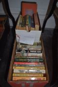 A selection of vintage and modern novels.