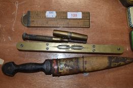 A selection of measuring and marking devices for wood work including Marshall Glasgow level and