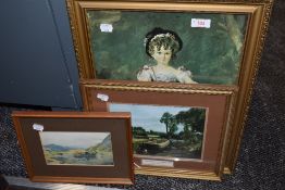 A selection of framed and glazed prints including Constable interest