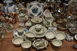 A large selection of ceramics by Masons including part tea service ginger jar and water jugs
