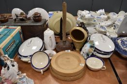 A selection of ceramics and kitchen wares including Salt pig
