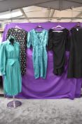 Five 1980s statement dresses,some bold styles and colours.