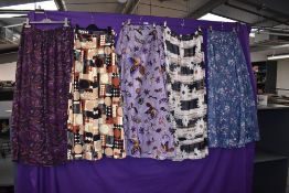 Five 1960s to early 70s maxi skirts, some lovely cheerful prints amongst this lot.