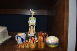 A selection of figures and figurines including bisque examples