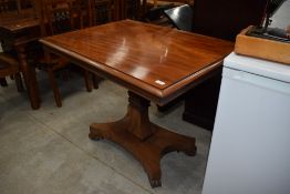 A William IV or early Victorian light mahogany small dining or large occasional table, on typical