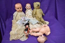 A early 20th century Armand Marseille bisque headed baby doll having sleep eyes, open mouth with two