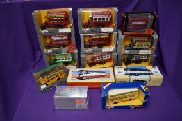 Twelve Corgi diecast Buses including Thornycrofts, Metrobus, Tellus Midland, Yellow Coach 743
