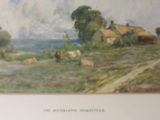 A pair of prints, Across the Moorlands, and The Moorland Homestead, 13 x 29cm, plus frame and