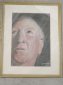 A pastel sketch, B McLaren, Big Jack Charlton, signed and dated 2007, 34 x 24cm, plus frame and
