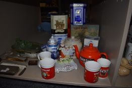 A selection of kitchen advertising wares including Lavender soap dish and Yorkshire teapot
