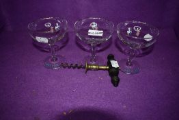 A selection of cocktail and drinking itwms including three Babycham glasses and a W Drury Castle