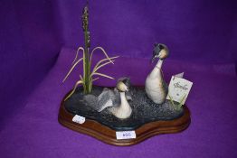 A Border Fine Arts study, Courting Grebes WW3, no certificate present
