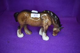 A Beswick study, Grazing Shire, brown, 1050
